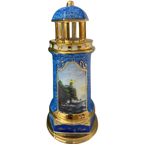 2004 Thomas Kinkade Split Rock Lighthouse Light Night Light Lamp Battery Ceramic - Picture 4 of 7